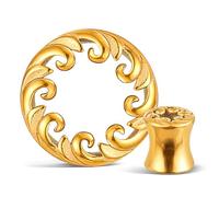 Casvort 2 PCS Hypoallergenic 0G-5/8 Artistic Spiral Ear Gauges 316 Surgical Stainless Steel Comfortable Double Flared Ear Tunnels Plugs Body Piercing Jewelry, 8mm (0G), Metal, no gemstone