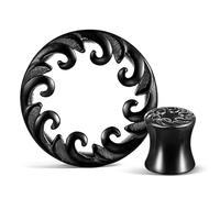 Casvort 2 PCS Hypoallergenic 0G-5/8 Artistic Spiral Ear Gauges 316 Surgical Stainless Steel Comfortable Double Flared Ear Tunnels Plugs Body Piercing Jewelry, 8mm (0G), Metal, no gemstone