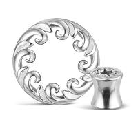 Casvort 2 PCS Hypoallergenic 0G-5/8 Artistic Spiral Ear Gauges 316 Surgical Stainless Steel Comfortable Double Flared Ear Tunnels Plugs Body Piercing Jewelry, 16mm (5/8''), Metal, no gemstone