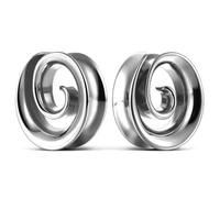 Casvort 2 PCS Hypoallergenic 316 Surgical Stainless Steel 0G-1" Cute Spiral Ear Tunnels,Comfy Daily Ear Plugs for Stretched Lobe,Chic Stretching Jewelry for Women Men, 10mm (00G), no gemstone