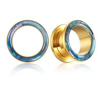 Casvort 2 PCS Hypoallergenic 316 Surgical Stainless Steel Gold Elegant Conch Ear Plugs 9/16 Daily Ear Tunnels Earrings for Stretching Women Piercing Body Jewelry