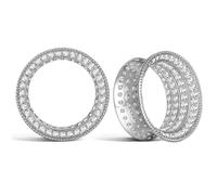 Casvort 2 PCS Hypoallergenic 8mm-20mm Classic Full of Zirconia Single Flare Ear Tunnels Vintage Brass Versatile Ear Plugs Wedding Body Piercing Jewelry, 8mm (0G), Metal, no gemstone
