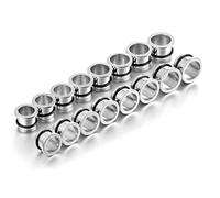Casvort 22 PCS/16 PCS Hypoallergenic 18G-1'' Comfy Dead Stretching Plugs in 0.5mm Increments Saddle Plugs with Rubber Rings 316 Surgical Stainless Steel Crazy Ear Gauges Body Piercing Jewelry, Metal