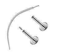 Casvort 2PCS ASTM F136 Titanium Flat Back Posts Replacement for Threadless Push Pin Piercing Stud,20G/18G/16G Threadless Bar with 5mm 6mm 7mm 8mm Length for Nose, Labret, Tragus, Helix, Conch, Lobe