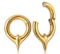 Casvort 2PCS Hypoallergenic Gold Covenant Ear Weights 316 Stainless Steel Ear Hangers Timeless Plugs for Stretched Lobe in 2g Fashion Piercing Body Jewelry