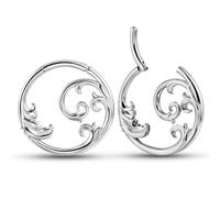 Casvort 2PCS Hypoallergenic Tides and Waves Floral Ear Weights 316 Stainless Steel Ear Hangers Gauges Plugs for Stretched Lobe Fashion Piercing Body Jewelry, no gemstone