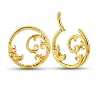 Casvort 2PCS Hypoallergenic Tides and Waves Floral Ear Weights 316 Stainless Steel Ear Hangers Gauges Plugs for Stretched Lobe Fashion Piercing Body Jewelry, no gemstone