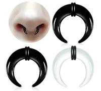 Casvort 3 PCS 14G-0G Cozy Glass Septum Stretching Kits Pincher Taper with O-Rings Buffalo Septum Retainers Hypoallergenic Fresh Stretch Body Piercing Retainers Ear Hangers, 2.5mm (10G) /3 PCS, Glass
