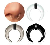 Casvort 3 PCS 14G-0G Cozy Glass Septum Stretching Kits Pincher Taper with O-Rings Buffalo Septum Retainers Hypoallergenic Fresh Stretch Body Piercing Retainers Ear Hangers, 2.0mm (12G) /3 PCS, Glass