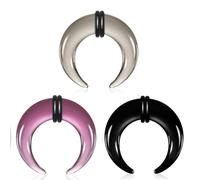 Casvort 3 PCS 14G-0G Cozy Glass Septum Stretching Kits Pincher Taper with O-Rings Buffalo Septum Retainers Hypoallergenic Fresh Stretch Body Piercing Retainers Ear Hangers, 2.0mm (12G) /3 PCS, Glass