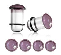 Casvort 8 PCS Unique 0.5mm Increments 0g-00g Comfy Pain-free Single Flare Purple Glass Dead Stretching Plugs, Hypoallergenic Body Piercing Tapers, Pierced Ear Lobe Stretching Kits.
