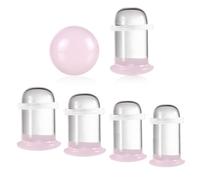 Casvort 8 PCS Unique 0.5mm Increments 2g-0g Comfy Pain-free Single Flare Pink Glass Dead Stretching Plugs, Half Sizes Body Piercing Tapers, Pierced Ear Lobe Stretching Kits.