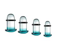 Casvort 8 PCS Unique 0.5mm Increments 5g-2g Comfy Pain-free Single Flare Turquoise Glass Dead Stretching Plugs, Hypoallergenic Body Piercing Tapers, Pierced Ear Lobe Stretching Kits.