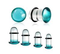 Casvort Unique 0.5mm Steps 14g-00g Comfortable Painless Single Flare Glass Piercing Plugs Intermediate Sizes Body Piercing Cones Piercing Ear Lobe Stretching Kits, 4.5mm-6mm, Glass, No Gemstone