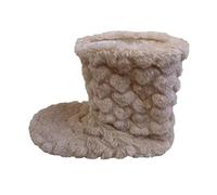 CasWinter Couples Floor Adult Thickened Plush Indoor Dance High Tube Floor Boots Early Education Parents Womens Pug Slippers (C, 5)