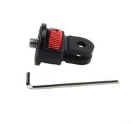 Caswynlife 1/4"-20 Action Camera Tripod Mount Adapter, Aluminium Alloy 360° Rotating Screw for Insta360 Go 3/RS, Hero 13/12/11, Action & Standard Thread Cameras - Black(Black-Red)