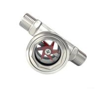 Caswynlife 304 Stainless Steel External Thread Water Flow Indicator, DN15-DN50 Impeller Sight Glass For Industrial Pipeline Observation, Food & New Energy Applications, Grey(DN50)