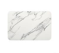 Caswynlife Absorbent Bath Mat Non Slip Anti-Mould 60X40cm Diatomite Stone PU Surfaces With Non Slip Rubber Backing, Quick Dry Water Absorbent Pad (White)