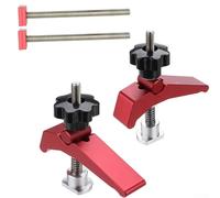 Caswynlife Adjustable Hold Down Clamp For T-Track Workbenches, 110X60mm Aluminum Alloy Clamping Block With Hand Knob, Compatible With Jigs Fixtures Tables Drill Press Panels(2PCS)