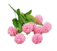 Caswynlife Artificial Silk Hydrangea Bouquet, 38 Cm Tall With 9 Heads & 2 Leaves, For Wedding, Party And Home Décor, Silk Cloth Flowers On Wire-Stem(Pink)