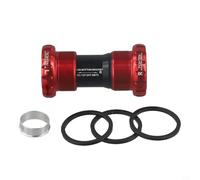 Caswynlife Bicycle Bottom Bracket Threaded Integrated Hollow Bearing For 24Mm Axle Chainring,Aluminum Alloy Middle Shaft For Mountain Road Bike Frames With 34.5Mm Tube Diameter(Red)