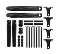 Caswynlife Bicycle Mudguards Front and Rear Set, Extended Coverage PC Fender for MTB Road Bike, Adjustable Fit for Tyre Width Under 38mm, Black Guard for Wet Cycling(2 pcs)