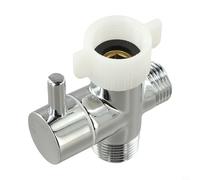 Caswynlife Brass Bidet T Adapter With Shut Off Valve, 7/8" X 7/8" X 1/2" Tee Connector For Toilet Water Supply, Finish For Easy Flow Control(With shut-off valve)