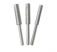 Caswynlife Coated Cylindrical Burrs For Chainsaw Sharpening, 3-Piece Set With 4.0mm, 4.8mm, 5.5mm Sizes, Emery Grinding Heads For Electric(silver)