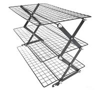 Caswynlife Collapsible 3-Tier Cooling Rack For Baked Goods, Space-Saving Design With Steel Frame Offers Stable Cooling And Simplified Cleanup Process