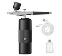 Caswynlife Cordless Airbrush Kit With 0.3Mm Tip, 3-Gear Adjustable Pressure, Portable Paint Sprayer For Automotive, Nail Art, Cake Decorating, Includes Multi-Size Cups(Black)