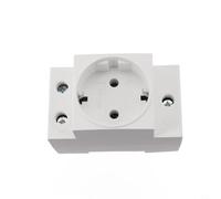 Caswynlife Din Rail Power Socket, Protective for EARTHING Outlet, Flame Retardant Nylon Socket, Modular Electrical Receptacle(EU)