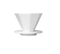 Caswynlife Manual Brew Coffee Filter Cup Constructed From Fired Pottery With Eight-Sided Structure And Engineered Inner Wall Pattern(White L)
