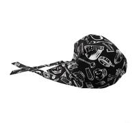 Caswynlife Pirate Chef Hat, Skull Design Cotton Headwear For Restaurant Chefs, Catering Schools & Kitchen Cooking, Adjustable Fit, Unisex Adult Use(Cutlery)