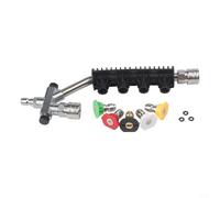 Caswynlife Pressure Washer Lance Extension, 1/4" Quick Connect Stainless Steel Wand With Curved Tip For Roofs And Gutters, Includes 5 Spray Nozzles(A)