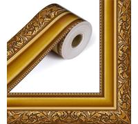 Caswynlife Retro Gold Border Sticker Roll, Self-Adhesive PET Decorative Frame For Walls, Ceilings, Bulletin Boards, Perfect For Home, Party