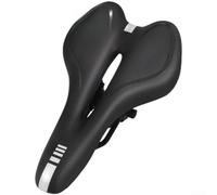 Caswynlife The Upgraded Silicone Bicycle Saddle Features Shock Absorption, Ventilation, And Reflective Strips, Making It Suitable For Mountain Biking(Black)