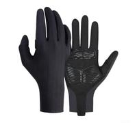Caswynlife UV Protection Cycling Mitts Breathable Long Finger Anti Vibration Riding Gloves Touchscreen Compatible Summer Bike Gear(XXL black)