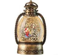 Caswynlife Vintage Handheld Christmas Lamp Ornament With Water-Filled Snowfall Effect And LED Illumination For Holiday Window Display Decorations(D)