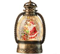 Caswynlife Vintage Handheld Christmas Lamp Ornament With Water-Filled Snowfall Effect And LED Illumination For Holiday Window Display Decorations(B)