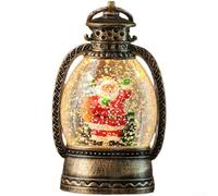 Caswynlife Vintage Handheld Christmas Lamp Ornament With Water-Filled Snowfall Effect And LED Illumination For Holiday Window Display Decorations(A)