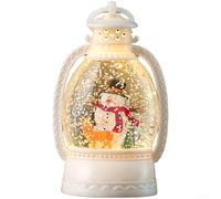 Caswynlife Vintage Handheld Christmas Lamp Ornament With Water-Filled Snowfall Effect And LED Illumination For Holiday Window Display Decorations(F)