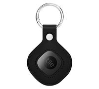 CaSZLUTION Holder Case for Tile Mate Tracker, Leather Sleeve Case Protective Cover with Keychain Compatible with Tile Mate, Samsung Galaxy SmartTag and Apple Airtag, 1 Pack, Black