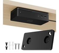 CaSZLUTION Under Desk and Wall Mount for Dell Universal Dock UD22, Acrylic Docking Station Mount Holder (Black Plate Only)