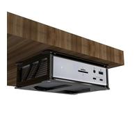 CaSZLUTION Wall Mount and Under Desk Holder for CalDigit TS5 Thunderbolt 5 Dock 15 Port, Acrylic Docking Station Mounting Stand Compatible with TS4 Thunderbolt 4 18-in-1 Hub (Black Holder Only)