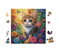 Cat 100 Pc Classic Jigsaw Puzzle Puzzle for Adults Hard Challenging Hobby Home Decor Poster High-grade Rigid Cardboard 28x28cm