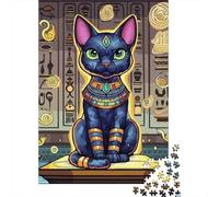 Cat 1000 Pc Sturdy Paper Board Egyptian Cat Puzzle Parent-Child Families Home Leisure Unique Artwork 52x38cm/1000pcs