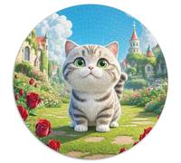 Cat 1000 Piece Animal Geometric Round For Adults And Kids Hard Challenging Family Game Stress Reliever Creative 1000pcs (67.5x67.5cm)