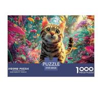 Cat 1000 Piece Jigsaw Puzzles for Adults And Kids with Extra Fun Challenges Animal Home Decors Premium Box Packaging 38x26cm/1000pcs