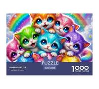 Cat 1000 Piece Jigsaw Puzzles for Adultssmall Animal Colourful, Challenging & Brainteasing Adults Jigsaw Puzzle, Puzzle The Future 100% Recycled Cardboard,Educational Game Challenging & Brainteasin