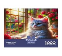Cat 1000 Piece Jigsaws for Adults Cute Kitten Educational Games Beautiful Home Decoration Art Colorful DIY Craft 70x50cm/1000pcs